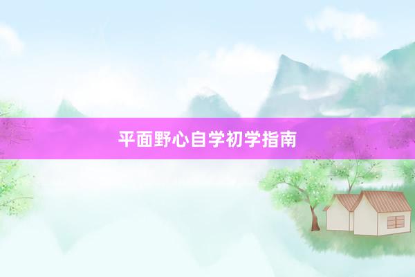平面野心自学初学指南